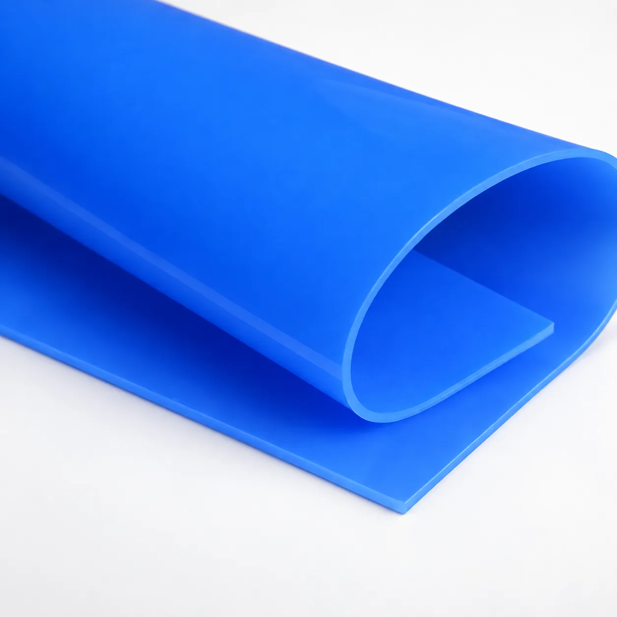 Blue silicone sheet supplied in a roll