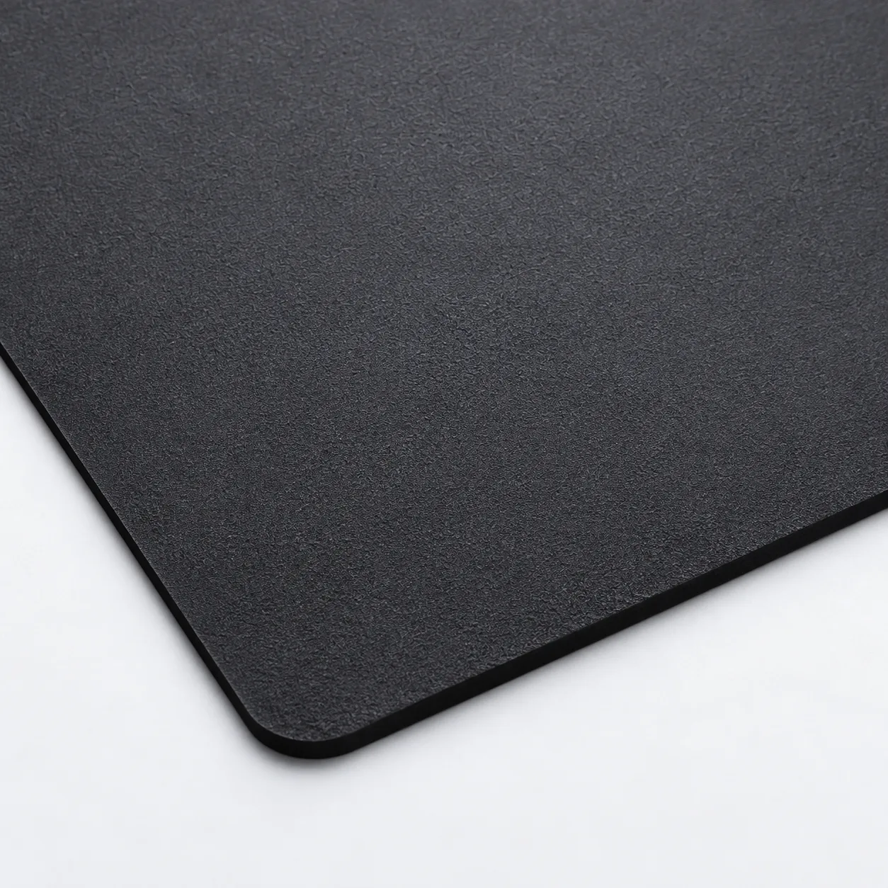 Matt black rubber panel in close-up