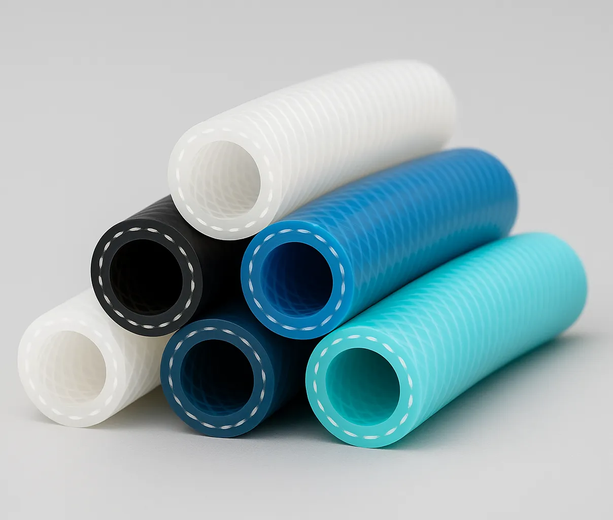 Reinforced silicone tubing